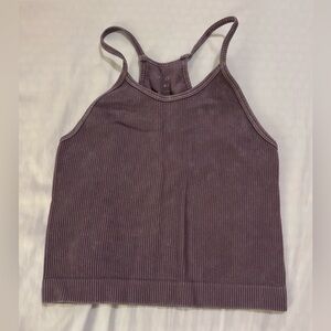Women's Purple Ribbed Tank Top